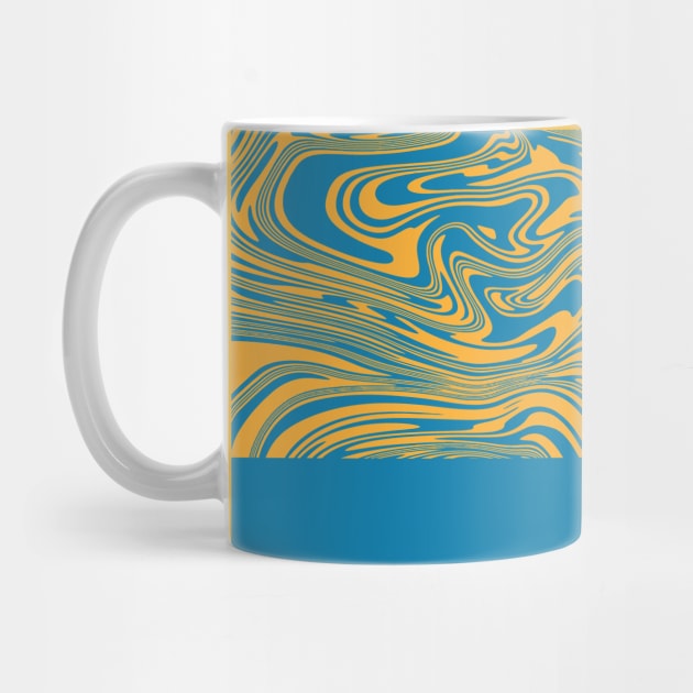 Liquid Swirl - Hawaiian Surf Blue and Citrus Yellow by PrintablesPassions